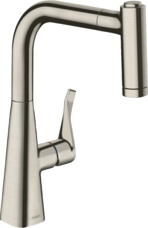 Смеситель Hansgrohe Metris M71 14834800 для кухонной мойки, сталь 