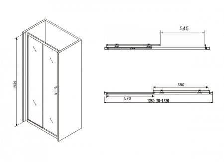 Душевая дверь Abber Schwarzer Diamant 130 AG30130B профиль Черный стекло прозрачное 