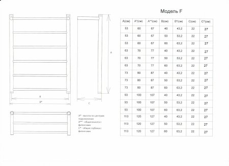 Полотенцесушитель электрический ДВИН FJ Electro лесенка с полкой 100/50, ТЭН справа, хром 
