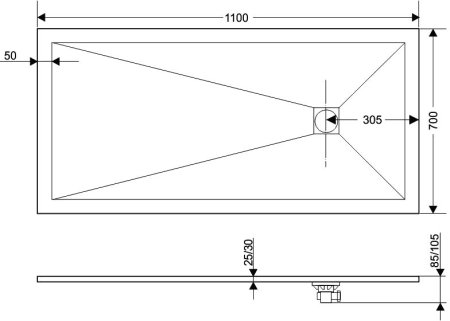 Поддон для душа RGW Stone Tray ST-0117G 70х110 