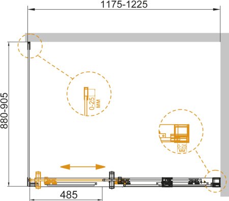 Душевой уголок Cezares Duet Soft AH 1 120/90 C Cr 