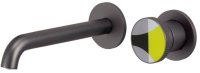 Смеситель для раковины встраиваемый Bronze de Luxe 9007GM-Y, графит/желтый