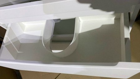 Тумба с раковиной Style Line Бергамо мини 90 Люкс Plus СС-00002364 подвесная Белая антискрейч 