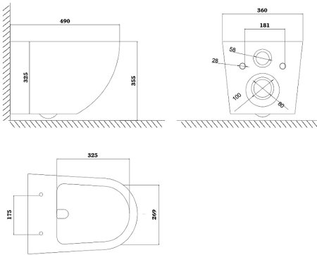 Унитаз Olive's Plaza PL30117DP подвесной Черный глянцевый с сиденьем Микролифт 