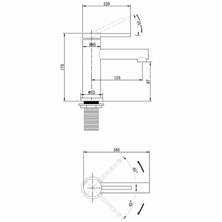 Смеситель для раковины Abber Emotion AF8810G Золото матовое 