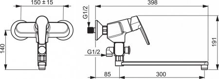 Смеситель Oras Saga 3942Y универсальный 