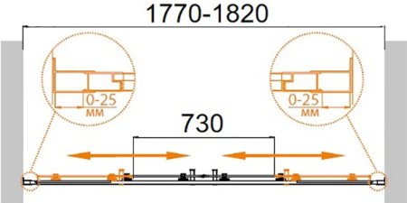 Душевая дверь в нишу Cezares Molveno BF 2 180 C Cr IV 