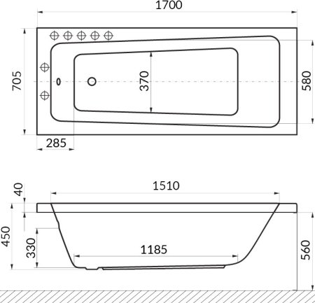 Акриловая ванна Excellent Ava WAEX.AVA17.SOFT 170x70 