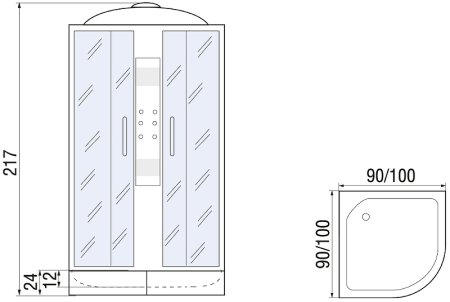 Душевая кабина River Temza 100x100 МТ 10000001141 с поддоном 