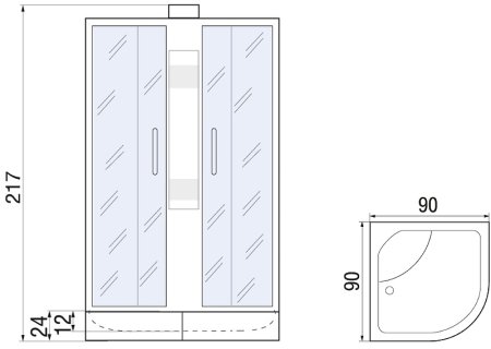 Душевая кабина River Lena 90x90 МТ Б/К 10000000693 с поддоном 