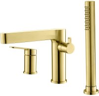 Смеситель на борт ванны BelBagno Delta DEL-BVD3-BORO Золото брашированное