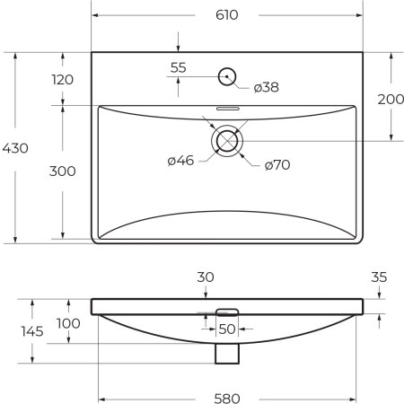 Керамическая раковина BelBagno BB-8076-3-60 