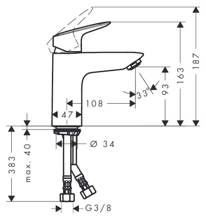 Смеситель Hansgrohe Logis 71101000 для раковины 