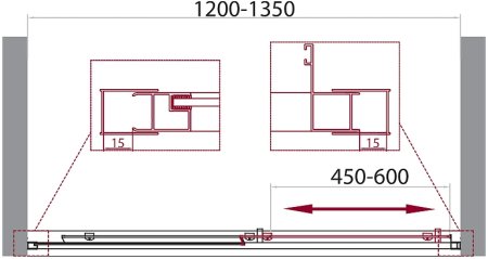 Душевая дверь BelBagno Unique 135 UNIQUE-BF-1-120/135-M-Cr профиль Хром стекло матовое 