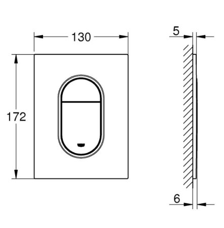 Кнопка смыва Grohe Arena Cosmopolitan S 37624AL0 тёмный графит матовый 
