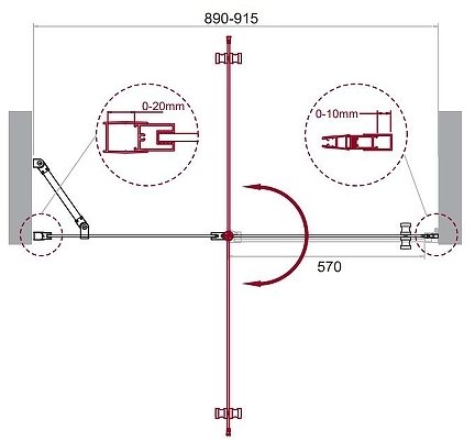 Душевая дверь BelBagno Etna 90 ETNA-B-12-60/30-C-Cr-90 профиль Хром стекло прозрачное 