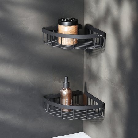 Полка корзина AM.PM Sense L A7452222 угловая Черная матовая 