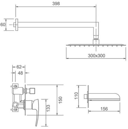 Душевая система Gappo G7107-20 Хром 