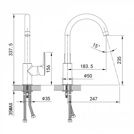 Смеситель для кухонной мойки IDDIS Cuba (CU1BNJ0i05) 