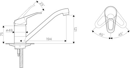 Смеситель для кухни Omoikiri MITO 4994154 Хром 
