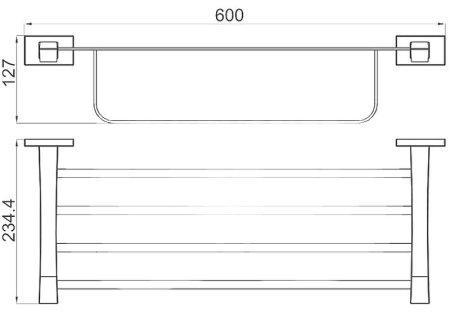 Полка для полотенец Gappo G0724 Хром 