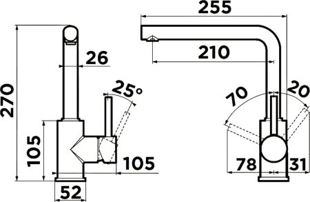 Смеситель Omoikiri Nakagawa 4994318 для кухонной мойки 