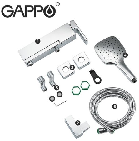 Смеситель для ванны Gappo G18 G3018 Хром 
