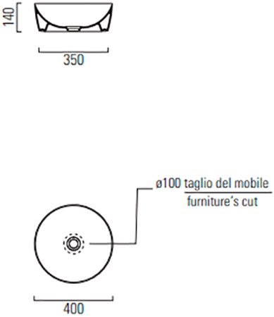 Раковина-чаша GSI Nubes 40 903926 Ardesia opaco 