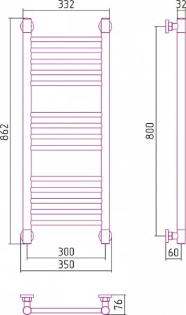 Полотенцесушитель водяной Сунержа Богема+ 80x30 прямая 