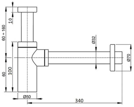 Сифон для раковины CeramaLux C-057MW(MWBC-036) Белый матовый 