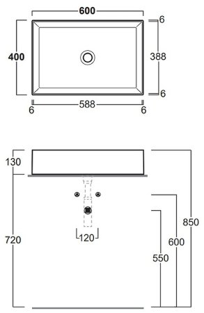 Раковина-чаша Simas Agile 60 AG60 nero matt Черная матовая 