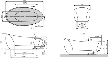 Квариловая ванна Villeroy & Boch Aveo new generation UBQ194AVE9W1V-01 alpine, бесшовная 