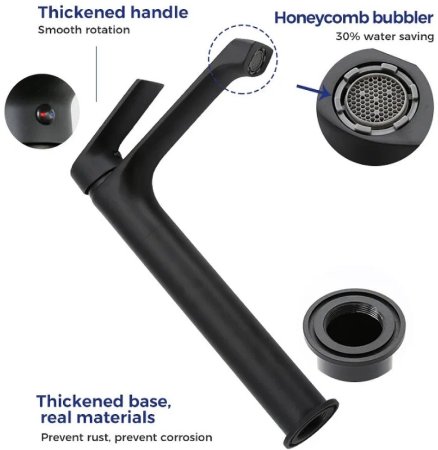 Смеситель для раковины Frap H71-6 F1071-26 Черный матовый 