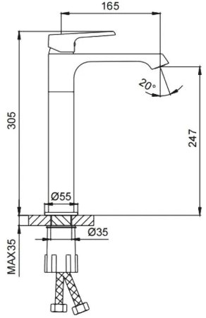 Смеситель для раковины Frap H71-6 F1071-26 Черный матовый 