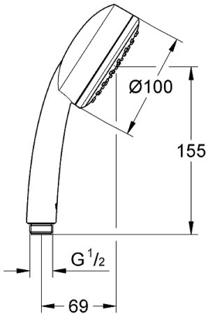 Ручной душ Grohe Tempesta Cosmopolitan 100 26082002 Хром 