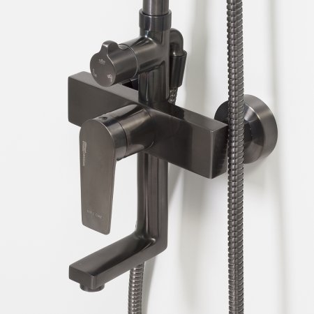 Душевая система WasserKRAFT Wiese A18401 Оружейная сталь 