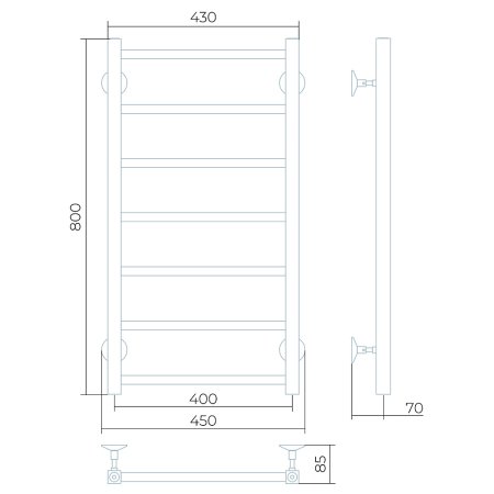 Полотенцесушитель водяной Larusso Кватро П7 50х80 