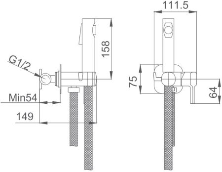 Смеситель с гигиенической лейкой HAIBA (HB5518-5) 