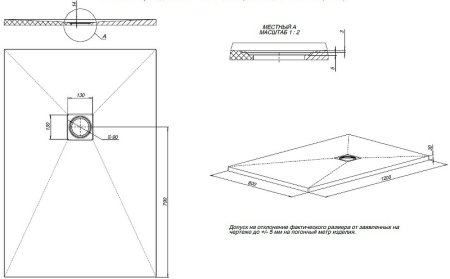Душевой поддон из искусственного камня Allen Brau Priority 120x80 8.31006-AM Антрацит 