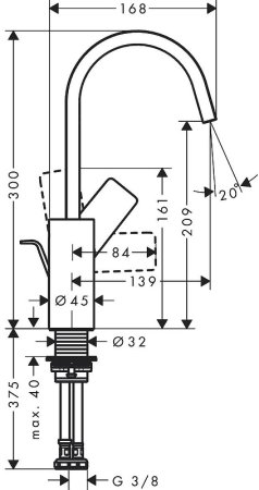 Смеситель для раковины Hansgrohe Vivenis 75030700 Белый матовый 