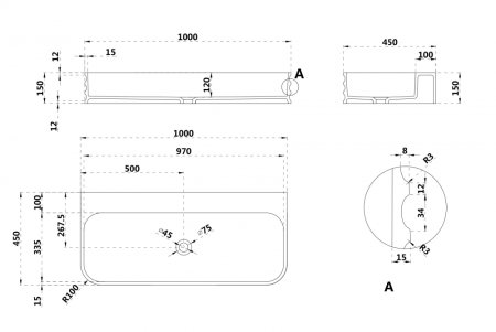 Раковина подвесная ABBER Stein AS2651-1.0 белая матовая 