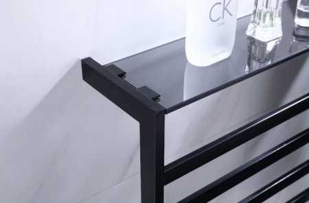 Электрический полотенцесушитель Black&White Universe N-333B 58х35 333BN с полкой Черный матовый 