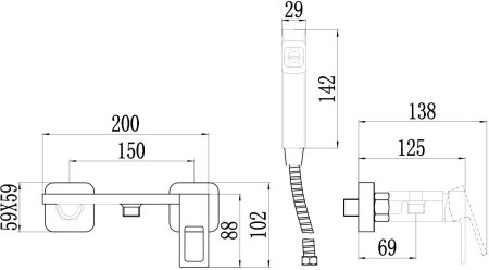 Смеситель для гигиенического душа Savol (S-FXQ013C) 