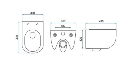 Подвесной безободковый унитаз с сиденьем микролифт Rea Carter REA-C1450 