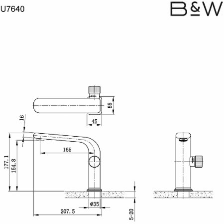 Смеситель для раковины Black&White Universe U7640 76400U Хром 