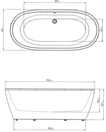 Акриловая ванна Creto Tailor 174х80 19-17480 без гидромассажа 