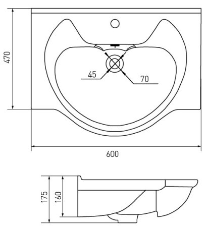 Тумба с раковиной Onika Кристалл 60.18 