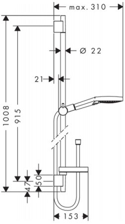 Душевой гарнитур Hansgrohe Raindance Select S 27667000 Хром 