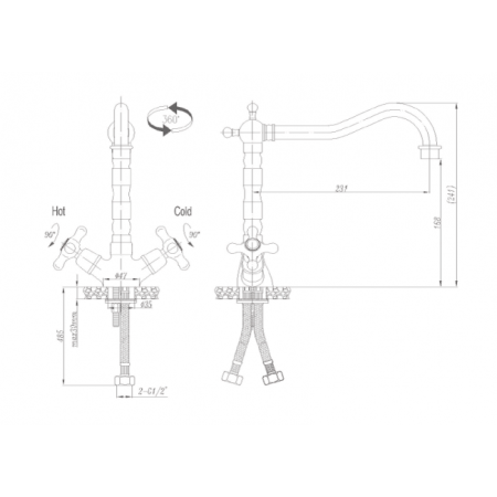 Смеситель для кухни Landberg LB-2905-F03 Хром 