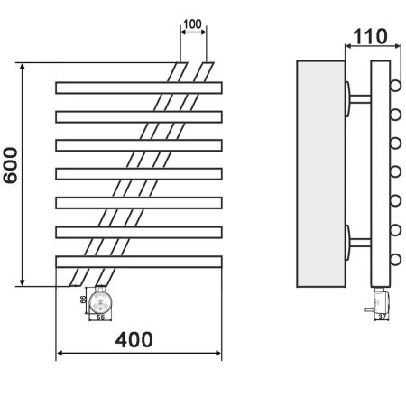 Полотенцесушитель электрический Ника Bamboo ЛБ7 60х40 
